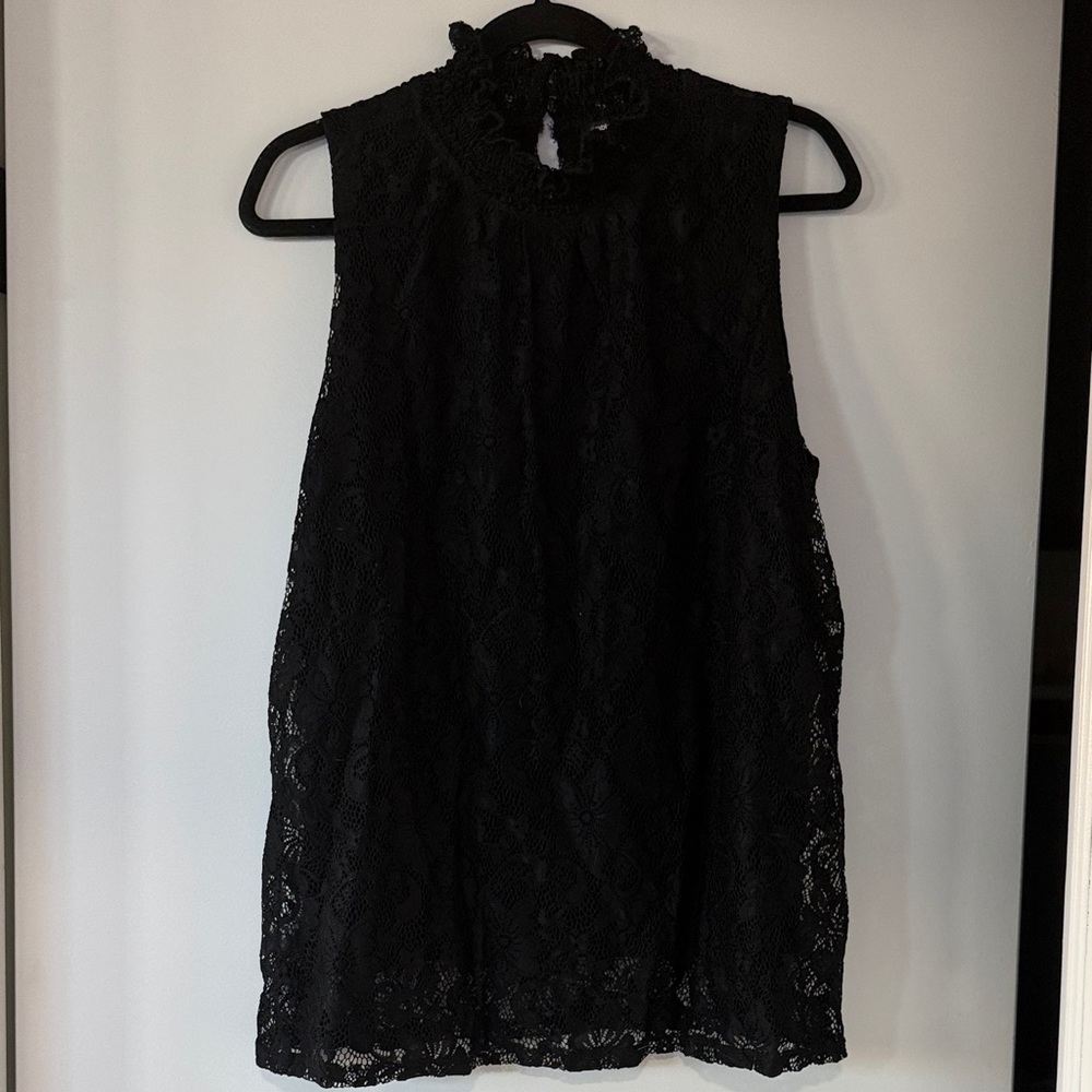 Cable & Gauge Black Textured Knit Top